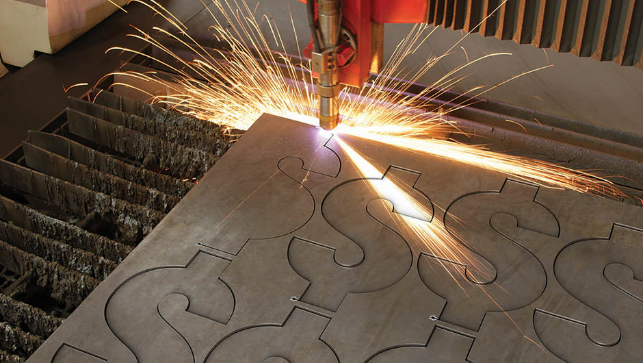 Laser cutting dollar signs